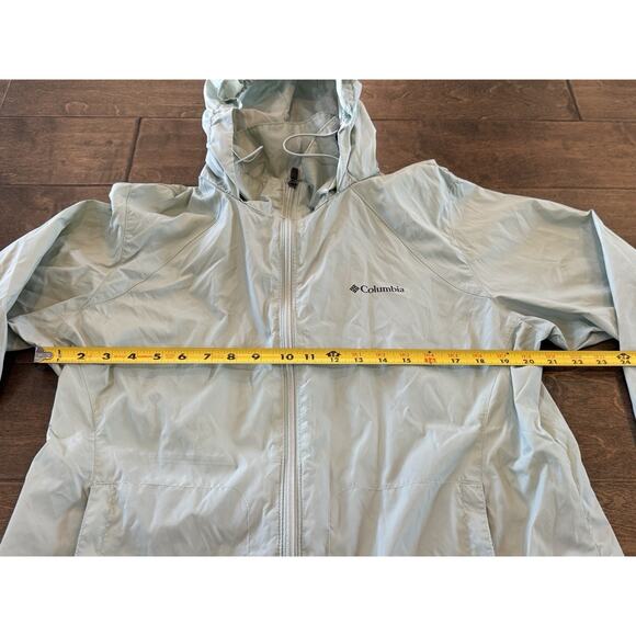 Columbia Womens Mint Green Windbreaker Full Zip Raincoat Jacket Size XL WL0127 - Picture 9 of 9